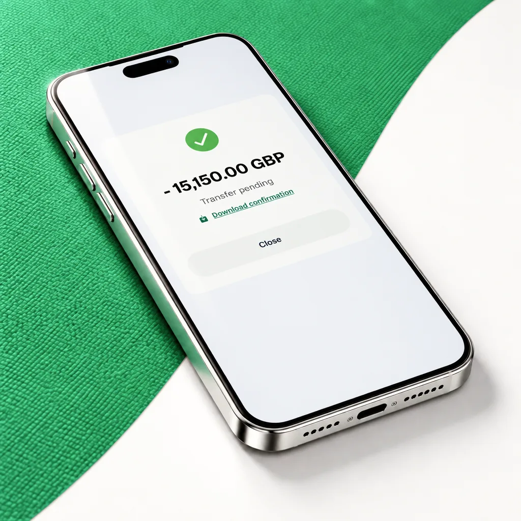 Kanzum transfer confirmation on a phone